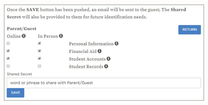 Screenshot of MyRed view displaying guest access options